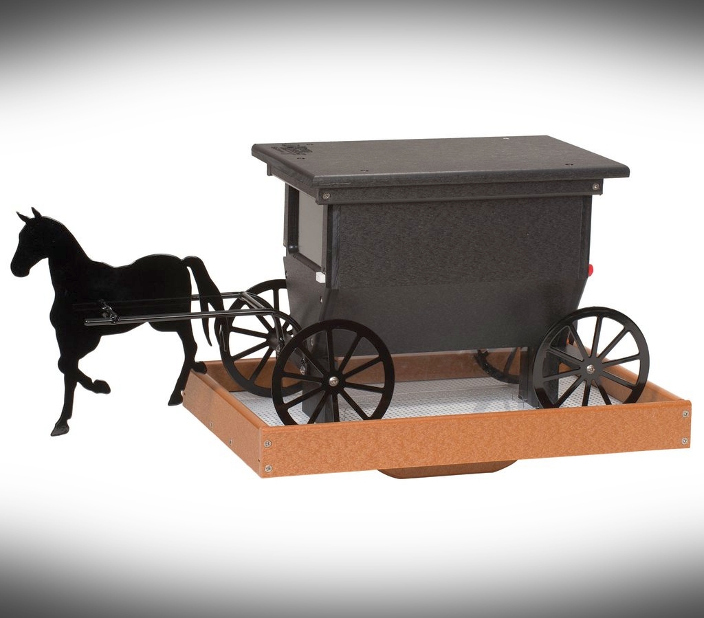 Amish Recycled Poly Horse and Buggy Bird Feeder
